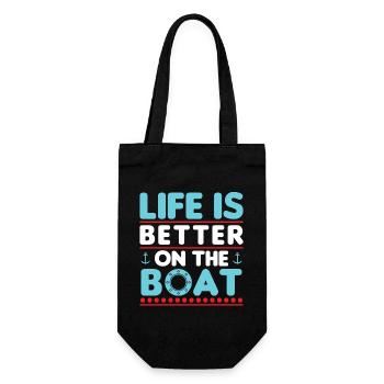 Life Is Better On The Boat - Gift Bag for Bottles - black - Front