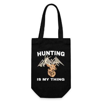 Hunting love: Deer's head in front of mountains - Gift Bag for Bottles - black - Front