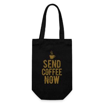 Envoie du café maintenant Café Caféine Dit - Sac à bouteille - noir - Devant