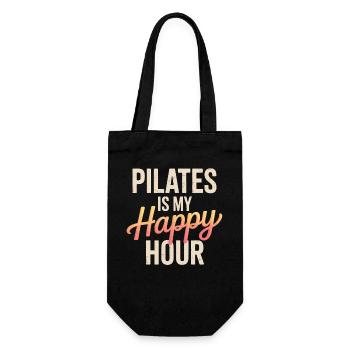 Pilates is my happy hour - Gift Bag for Bottles - black - Front
