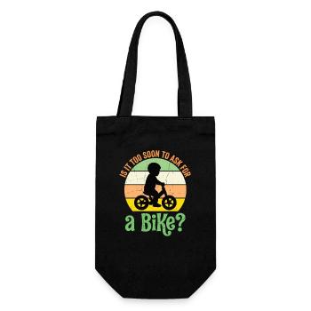 Is It Too Soon To Ask For A Bike? – Baby Design - Geschenkbeutel für Flaschen - Schwarz - Vorne