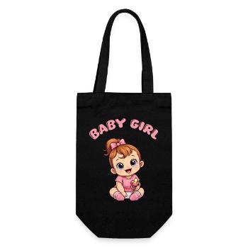 Dessin animé de la petite fille avec tétine - Sac à bouteille - noir - Devant