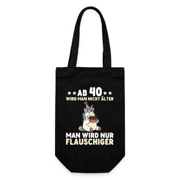Licorne pour les 40 ans – On devient encore plus duveteux - Sac à bouteille - noir - Devant