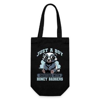 Funny Honey Badger - Geschenkbeutel für Flaschen - Schwarz - Vorne
