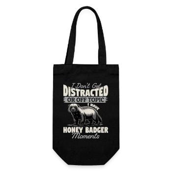 Funny Honey Badger - Geschenkbeutel für Flaschen - Schwarz - Vorne