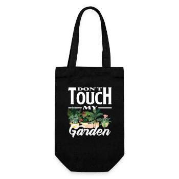 Don't Touch My Garden Pflanzenliebhaber Pflanzen - Geschenkbeutel für Flaschen - Schwarz - Vorne