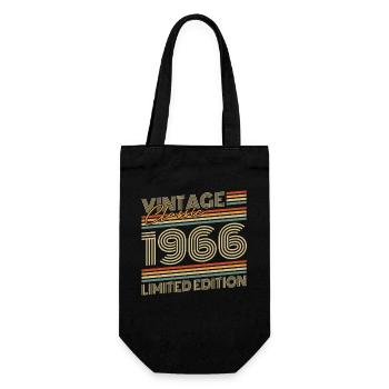 Vintage 1966 Vintage Birthday Gift - Gift Bag for Bottles - black - Front
