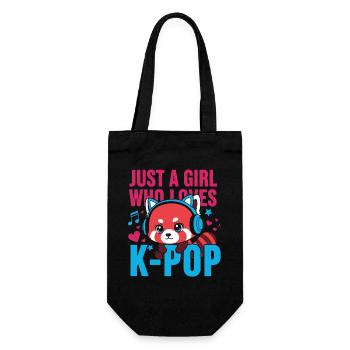 Einfach ein Mädchen, das K-Pop koreanische Musik liebt K-Pop-Fans - Geschenkbeutel für Flaschen - Schwarz - Vorne