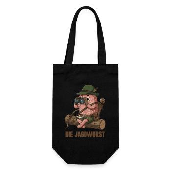 The Hunting Sausage Hunter Cartoon Humor - Gift Bag for Bottles - black - Front