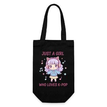 Just A Girl Who Loves K-Pop Kpop Korean Music Cute - Gift Bag for Bottles - black - Front
