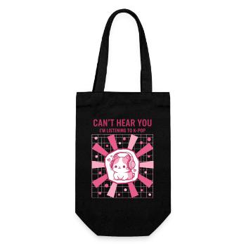 Ich kann dich nicht hören, ich höre Kpop süßen koreanischen Pop - Geschenkbeutel für Flaschen - Schwarz - Vorne