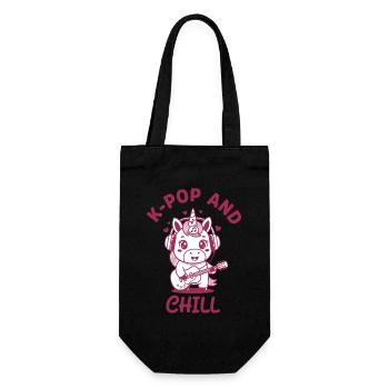 K-Pop And Chill Unicorn Kpop Korean Music Cute - Gift Bag for Bottles - black - Front