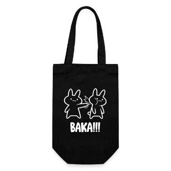 Baka Rabbit Slap Anime Lustiges Japanisches Otaku - Geschenkbeutel für Flaschen - Schwarz - Vorne