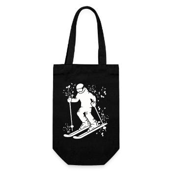 Alpin Ski Wintersport Nordischer Skilauf - Geschenkbeutel für Flaschen - Schwarz - Vorne