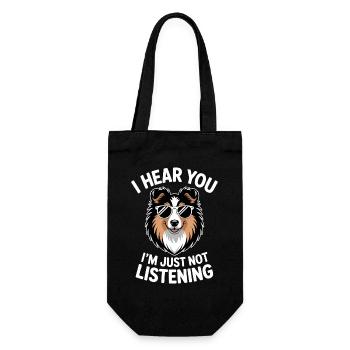 Shetland Sheepdog Sayings Funny Sheltie Gift - Gift Bag for Bottles - black - Front