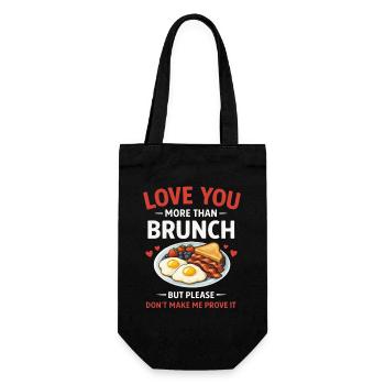  Love You More Than Brunch Funny Valentines Day - Gift Bag for Bottles - black - Front