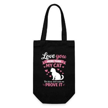Ich liebe dich mehr als meine Katze, lustiger Valentinstag. - Geschenkbeutel für Flaschen - Schwarz - Vorne
