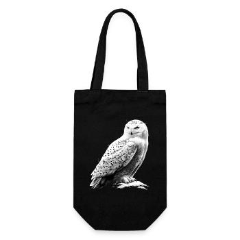 Snowy Owl White Owl Owl Owl Owl Snow Owl - Gift Bag for Bottles - black - Front