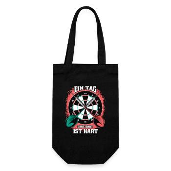 Ein Tag ohne Dart wird hart – Lustiges Darts Shirt - Geschenkbeutel für Flaschen - Schwarz - Vorne