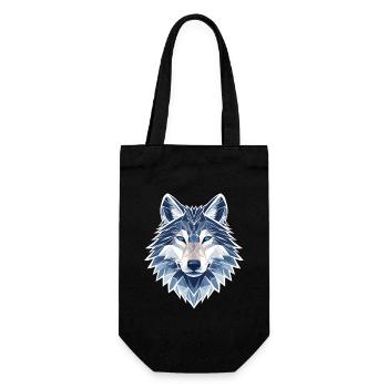 Loup géométrique - Loup géométrique moderne - Sac à bouteille - noir - Devant