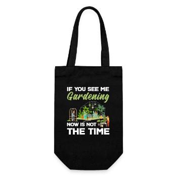 When you see me gardening, it's - Gift Bag for Bottles - black - Front
