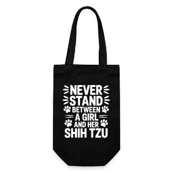 Shih Tzu Sprüche Hunde Lustiges Shih Tzu Geschenk  - Geschenkbeutel für Flaschen - Schwarz - Vorne