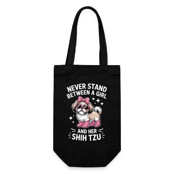 Shih Tzu Sprüche Hunde Lustiges Shih Tzu Geschenk  - Geschenkbeutel für Flaschen - Schwarz - Vorne