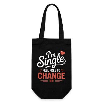 Single Sprüche Singles Lustiges Single Geschenk - Geschenkbeutel für Flaschen - Schwarz - Vorne