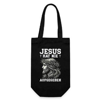 Jesus Never Gave Up Christian Church - Gift Bag for Bottles - black - Front