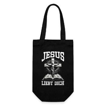 Jesus Loves You Christian Catholic Believer - Gift Bag for Bottles - black - Front