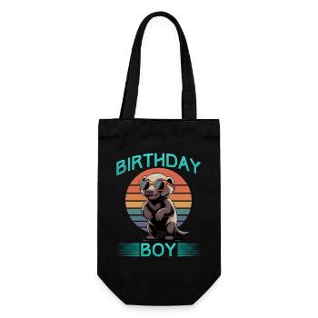 Funny Honey Badger - Geschenkbeutel für Flaschen - Schwarz - Vorne