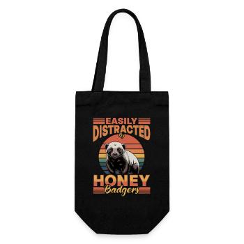 Funny Honey Badger - Geschenkbeutel für Flaschen - Schwarz - Vorne