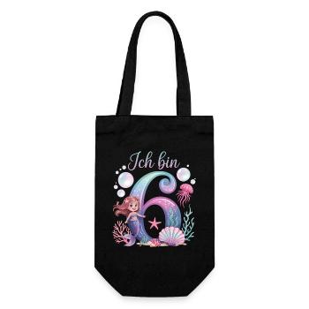 Je suis 6e anniversaire de la Fille des Sirènes - Sac à bouteille - noir - Devant