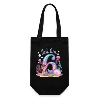 I'm 6 Mermaids Girl 6th Birthday - Gift Bag for Bottles - black - Front