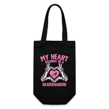 Herz fürs Skaten – Skateboarder Liebe - Geschenkbeutel für Flaschen - Schwarz - Vorne