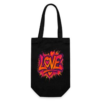 Amour - Cœur - Saint Valentin - Mariage - Sac à bouteille - noir - Devant