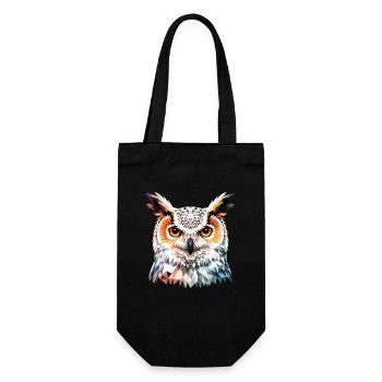 Snowy Owl White Owl Owl Owl Owl Snow Owl - Gift Bag for Bottles - black - Front