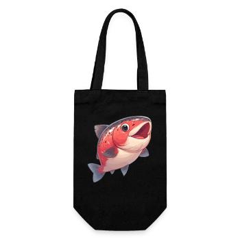 Lachse Lachs - Geschenkbeutel für Flaschen - Schwarz - Vorne