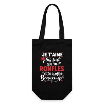 Ich liebe dich lauter als du schnarchende, humorvolle Paar - Geschenkbeutel für Flaschen - Schwarz - Vorne