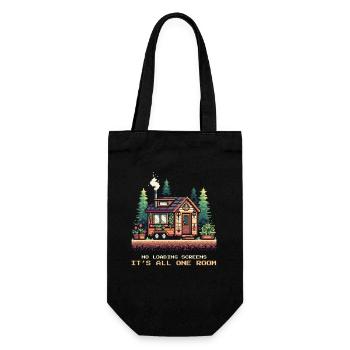 All One Room | Tiny House Minimalism - Gift Bag for Bottles - black - Front