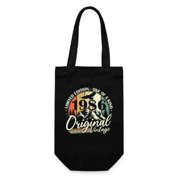 Cadeau d’anniversaire vintage original de 1986 - Sac à bouteille - noir - Devant