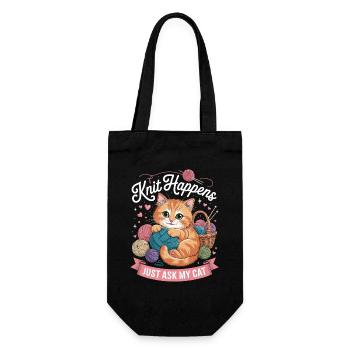Amour du fil magique tricot chaton - Sac à bouteille - noir - Devant