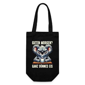 Guten Morgen Ganz Dünnes Eis Koala Schlafmützen - Gift Bag for Bottles - black - Front