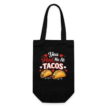 Tu m’as eu chez Tacos Drôle de Nourriture Mexicaine Valentine - Sac à bouteille - noir - Devant