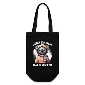 Guten Morgen Ganz Dünnes Eis Koala Schlafmützen - Gift Bag for Bottles - black - Front
