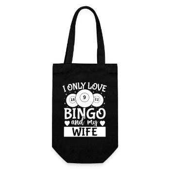 Joueur de bingo Je n’aime que ma femme & Bingo - Sac à bouteille - noir - Devant
