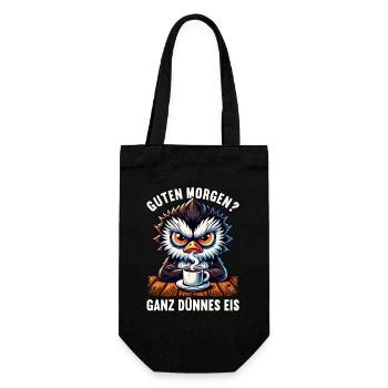 Guten Morgen Ganz Dünnes Eis Pinguin Schlafmützen - Gift Bag for Bottles - black - Front