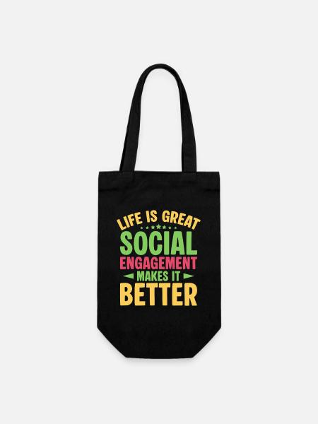 Social Worker Quote Engagement Makes It Better - Geschenkbeutel für Flaschen - Schwarz