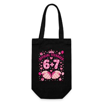 Official Teenager 13th 6+7 Hearts - Gift Bag for Bottles - black - Front