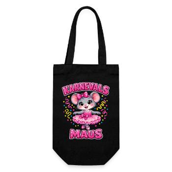Karnevalsmaus Karneval Konfetti Geschenk - Geschenkbeutel für Flaschen - Schwarz - Vorne